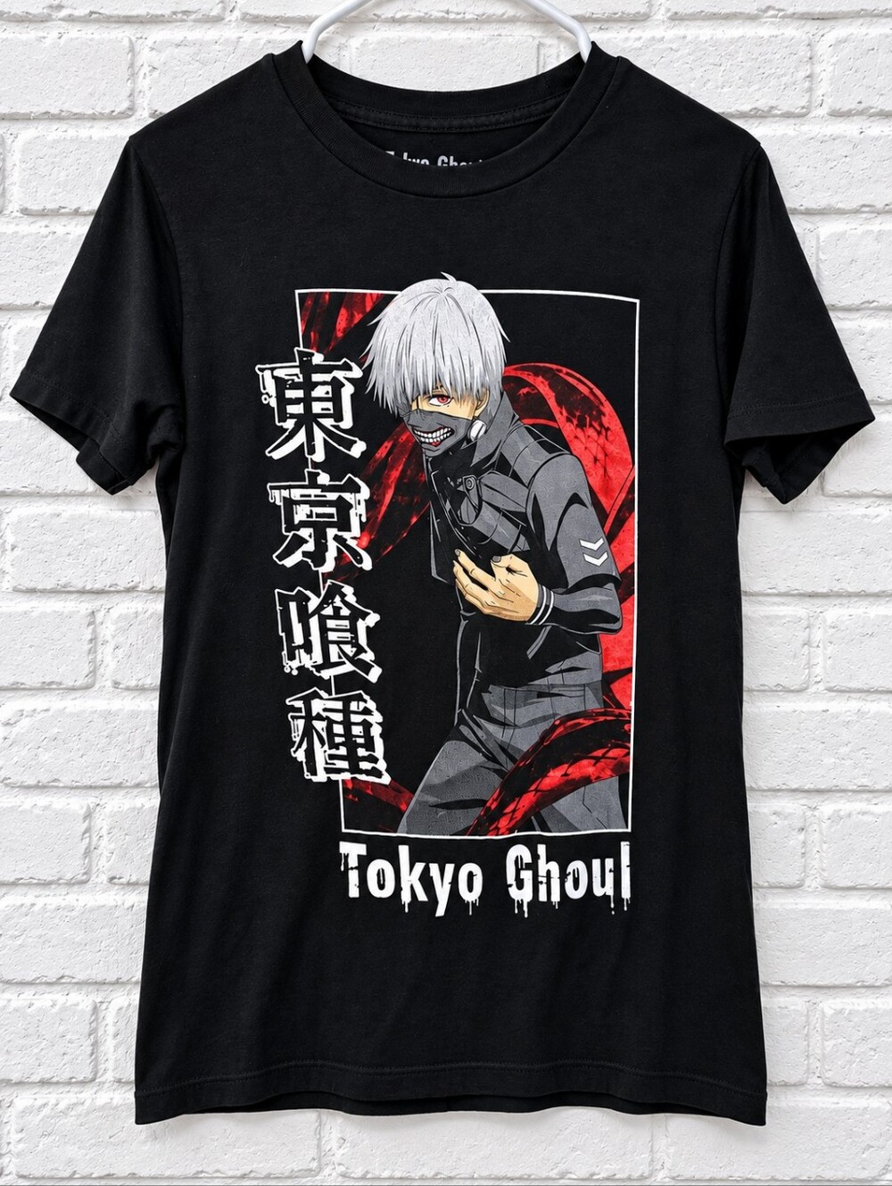 Tokyo Ghoul Ken Kaneki Funimation Anime Graphic T-Shirt Black Size S